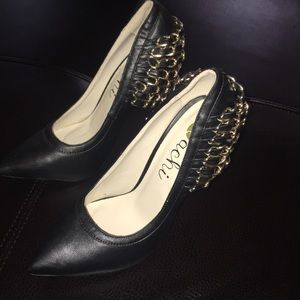 Gold chain heels